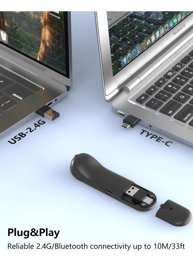 BlueFire Rechargeable Multi-Functional Air Mouse & Presentation Remote: Wireless Bluetooth 2.4G PowerPoint Clicker with Touchpad, Gesture & Voice Control for PC, Mac, iOS, Android, Smart TV, Tiktok, Kindle App (Silver) - Image 3