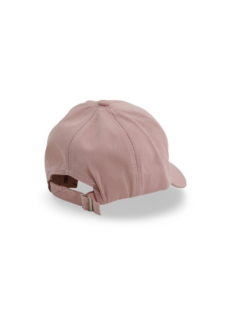 Fancy Girls Cotton Cap – Dusty Pink with Smile Embroidery - Image 2
