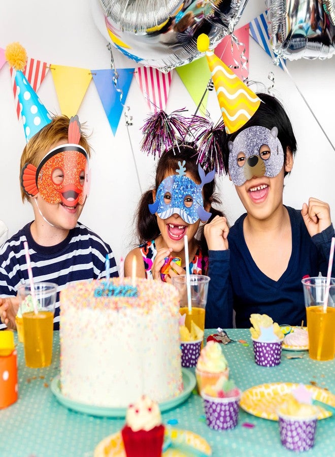 Minatee 24 Pieces Kids Masks Under the Sea Ocean Animal Birthday Funny Masks for Kids Party Supplies Under the Sea Ocean Animal Theme Baby Shower Birthday Gifts for Boys and Girls - Image 3