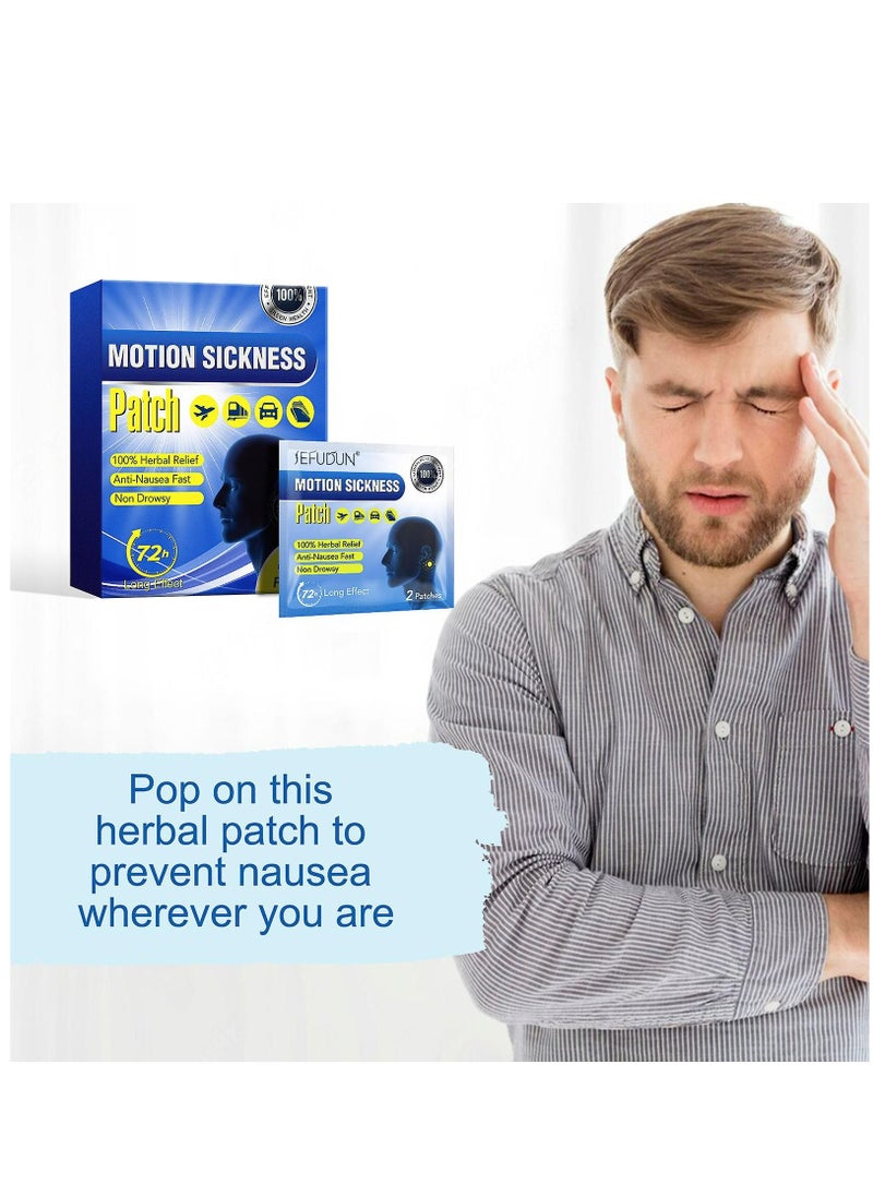 Sefudun - Motion Sickness Patches 40 Pieces For Travel Motion Sickness 100% Pure Natural Herb Treatment Easy to Carry For Car Sea Air Travel Fast Acting With No Side Effects No Chemicals Added (20 Pairs) - Image 1