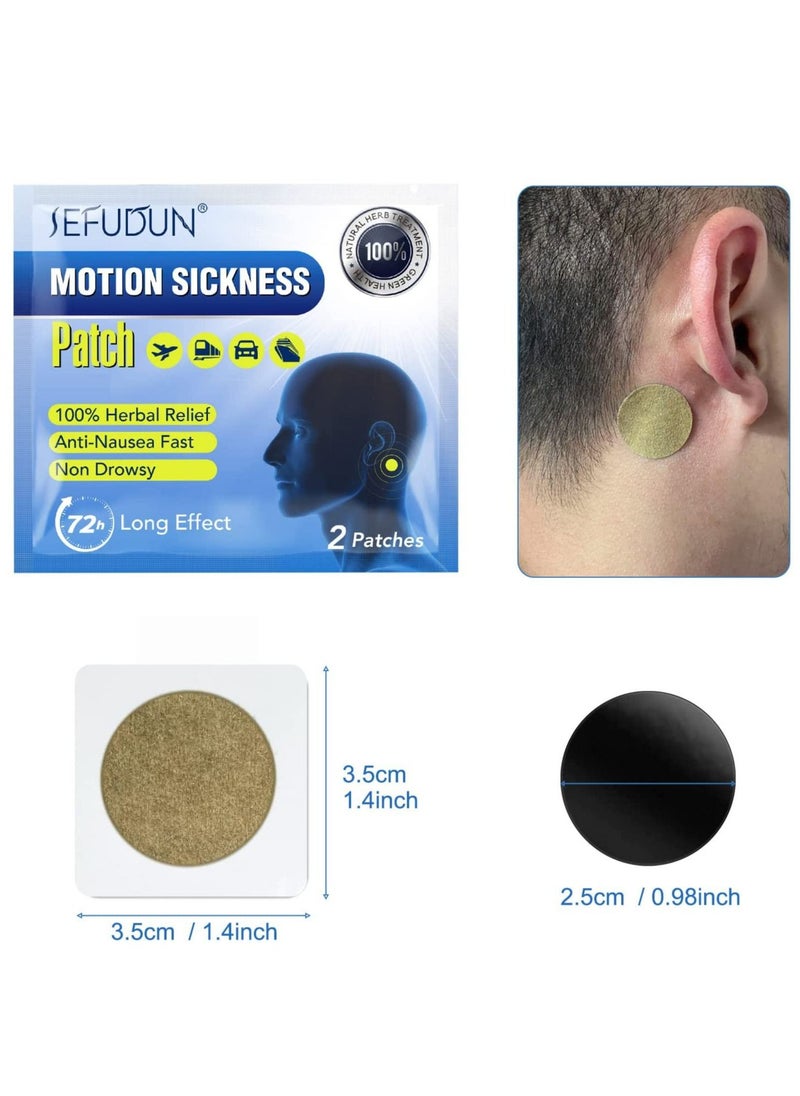 Sefudun - Motion Sickness Patches 40 Pieces For Travel Motion Sickness 100% Pure Natural Herb Treatment Easy to Carry For Car Sea Air Travel Fast Acting With No Side Effects No Chemicals Added (20 Pairs) - Image 1