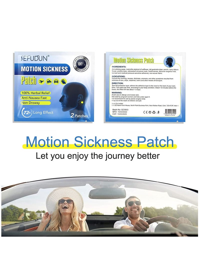 Sefudun - Motion Sickness Patches 40 Pieces For Travel Motion Sickness 100% Pure Natural Herb Treatment Easy to Carry For Car Sea Air Travel Fast Acting With No Side Effects No Chemicals Added (20 Pairs) - Image 1