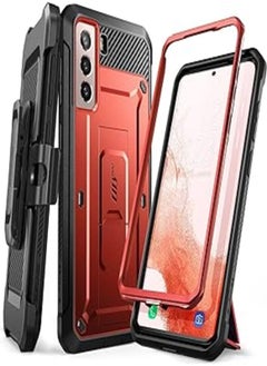 Supcase unicorn beetle pro series case for samsung galaxy s22 5g (2022 release), full-body dual layer rugged belt-clip & kickstand case without built-in screen protector (ruddy)