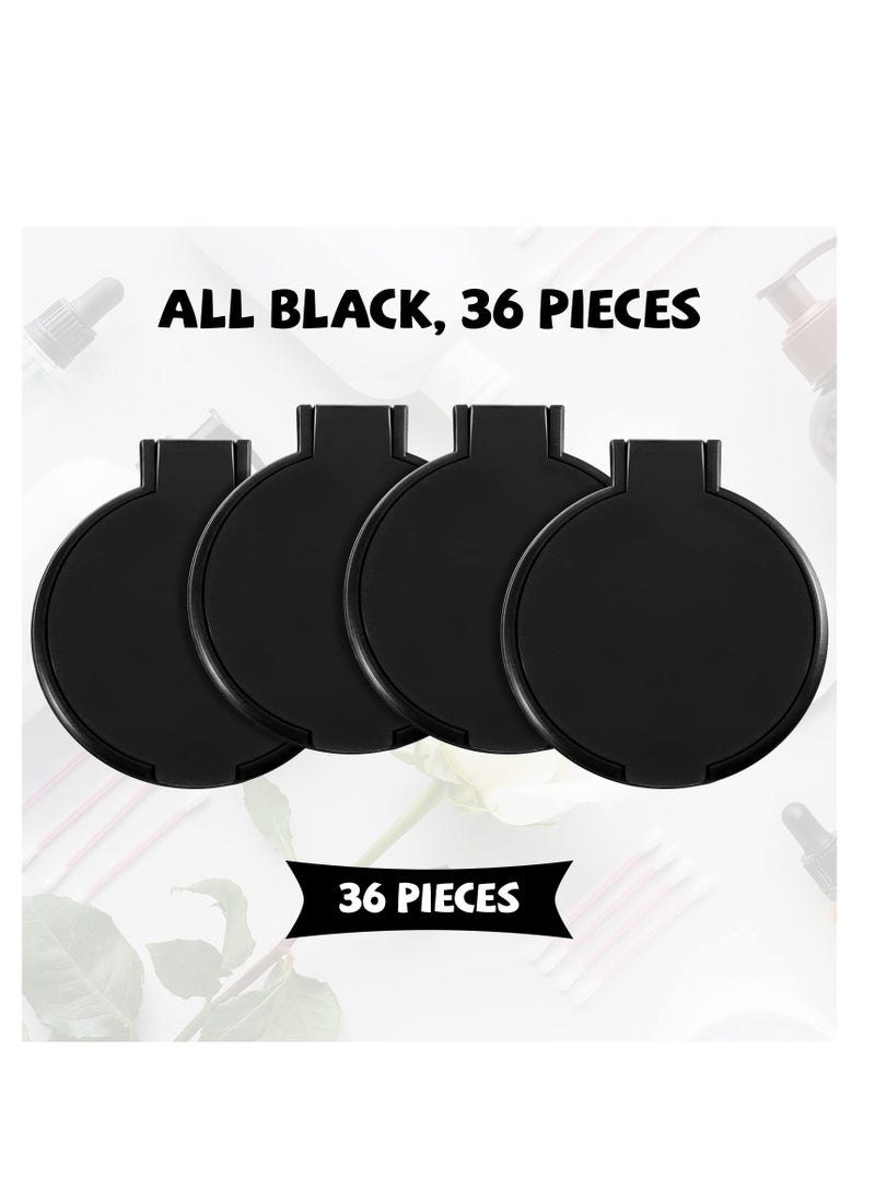 SYOSI Round Mirror Compact Mirror Mini Folding Mirror Portable Round Mirror Makeup Mirror for Women Girls Travel Daily Use (Black, 12 Pieces)  - Image 4