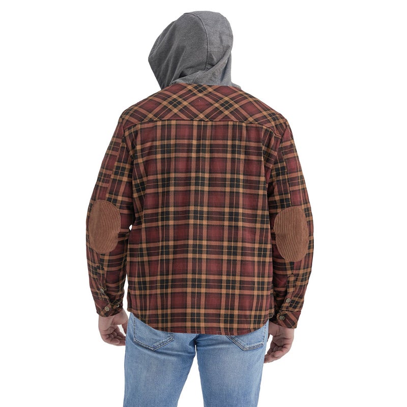 American Size Men'S Jacket Plaid Shirt Plus Velvet Large Size Winter Windproof Warm Hooded Cotton Jacket - Image 3