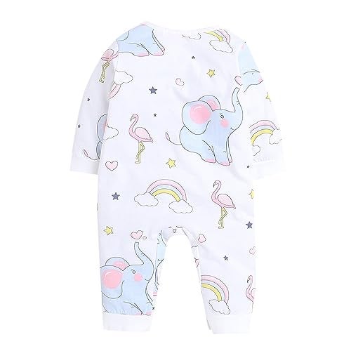 Hopscotch Unisex Animal Print Full-Sleeve Romper In White Color for Ages 12-18 Months - Image 2