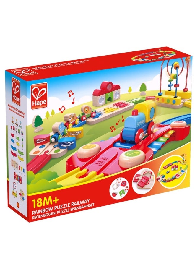 Hape لعبة الألغاز للسكك الحديدية مجموعة السكك الحديدية (30 قطعة) - Image 4