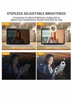 KASTWAVE Zoom Call Light, Laptop Light for Video Conferencing, Phone Selfie Ring Light LED Circle Mini Light for Zoom Call, Self Broadcasting, Live Streaming,Online Meeting, Photography (White)  - Image 2