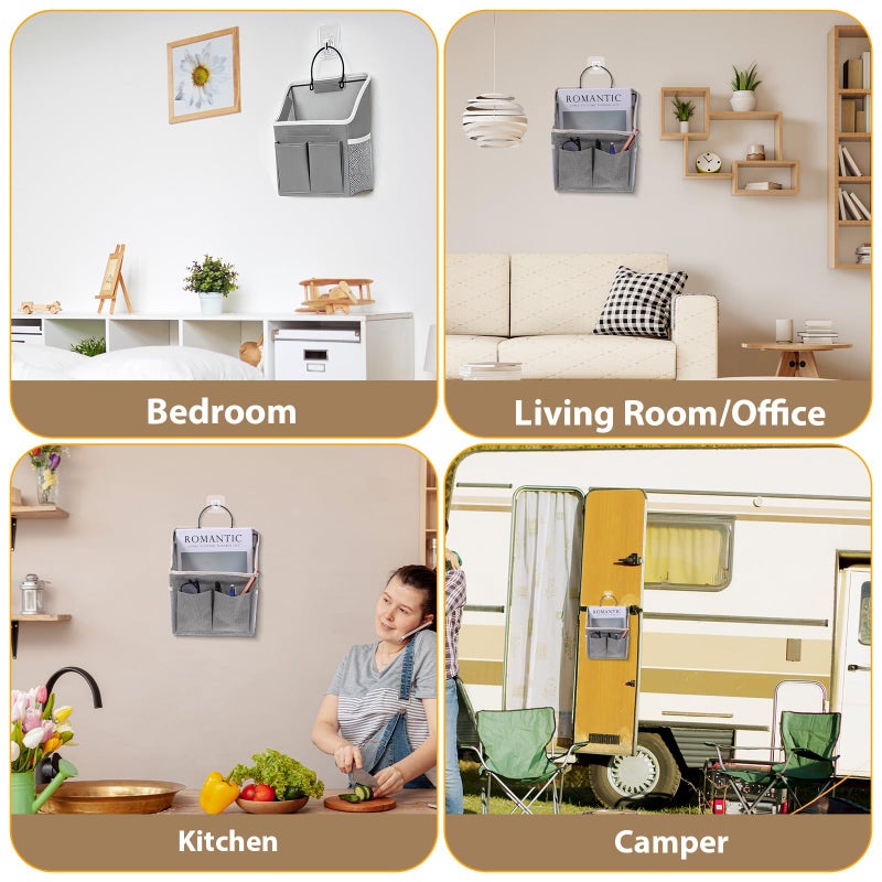 Zelphvt Wall Hanging Storage Bag, Hanging Storage Basket for Organizing, Wall Organizer with Pockets for Bathroom, Bedroom, Dormitory, RV - Image 5