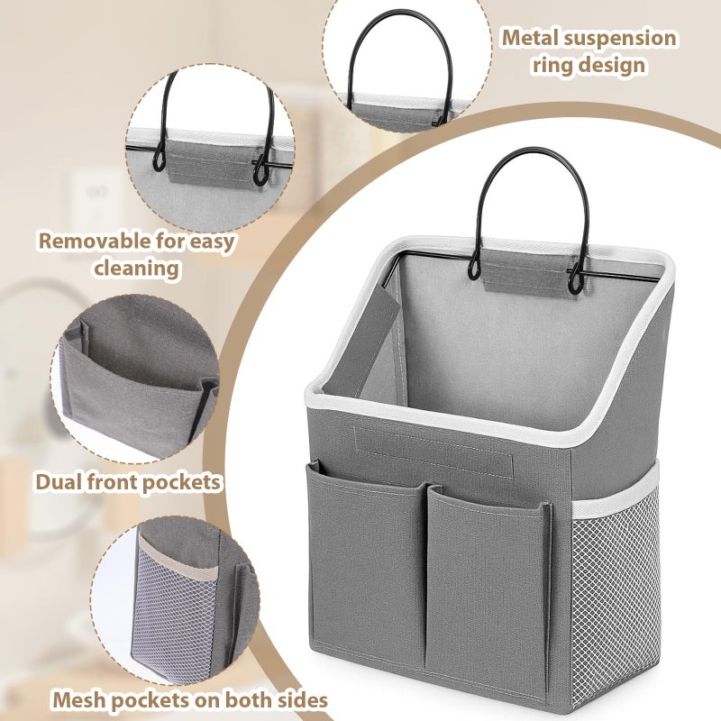 Zelphvt Wall Hanging Storage Bag, Hanging Storage Basket for Organizing, Wall Organizer with Pockets for Bathroom, Bedroom, Dormitory, RV - Image 3