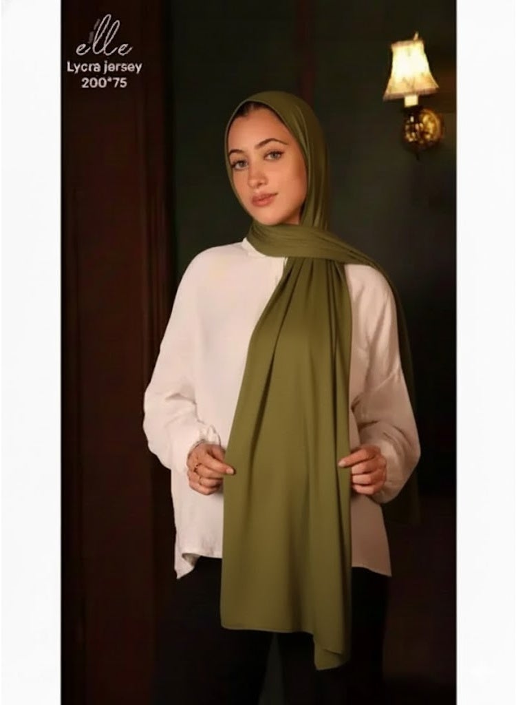 Lycra Jersey Hijab with Cotton Undercap – Stylish Islamic Scarf & Comfortable Shawl - Size 200×75 cm