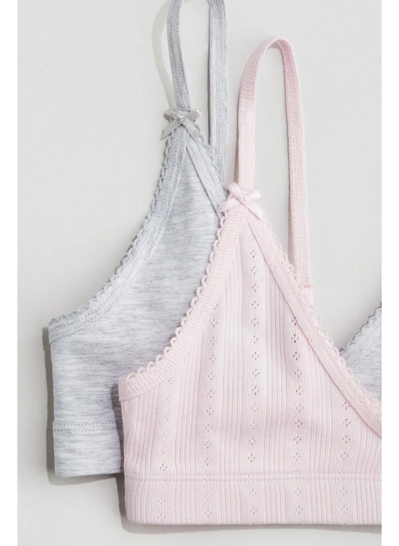 اتش اند ام 2-pack picot-trimmed crop tops