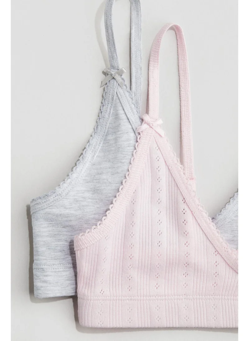 H&M 2-pack picot-trimmed crop tops