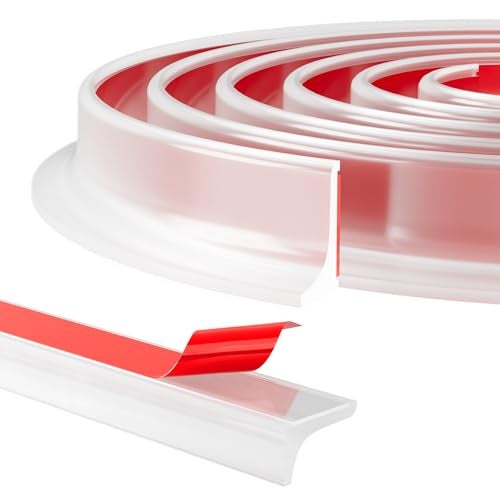 Duzzy Shower Threshold Water Dam Guard, Silicone Rubber Shower Door Bootom Seal Strip for Walk in Shower (39 Inch, Clear) - Image 1