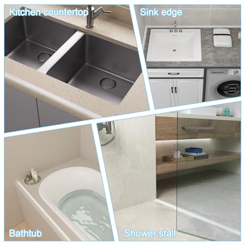 Duzzy Shower Threshold Water Dam Guard, Silicone Rubber Shower Door Bootom Seal Strip for Walk in Shower (39 Inch, Clear) - Image 5