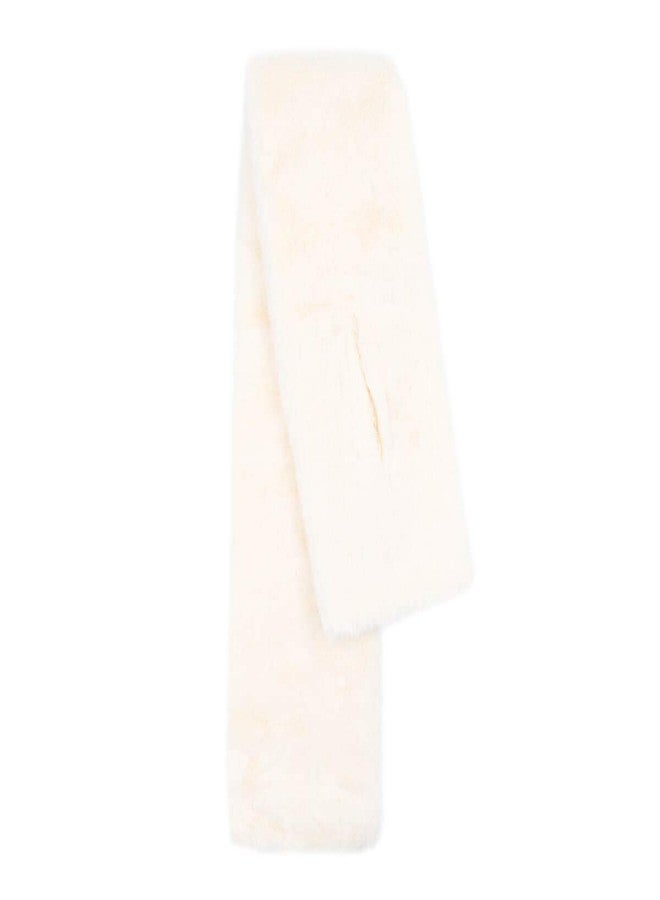 surell Children's Faux Fur Pull-Through Scarf - Kid's Fuzzy Stylish Neckwear Scarves - Girls Boys Fashionable Faux Fur Loop - Warm Winter Collar - Soft Infinity Neck Warmer - Winter Neck Wrap (White) - Image 2