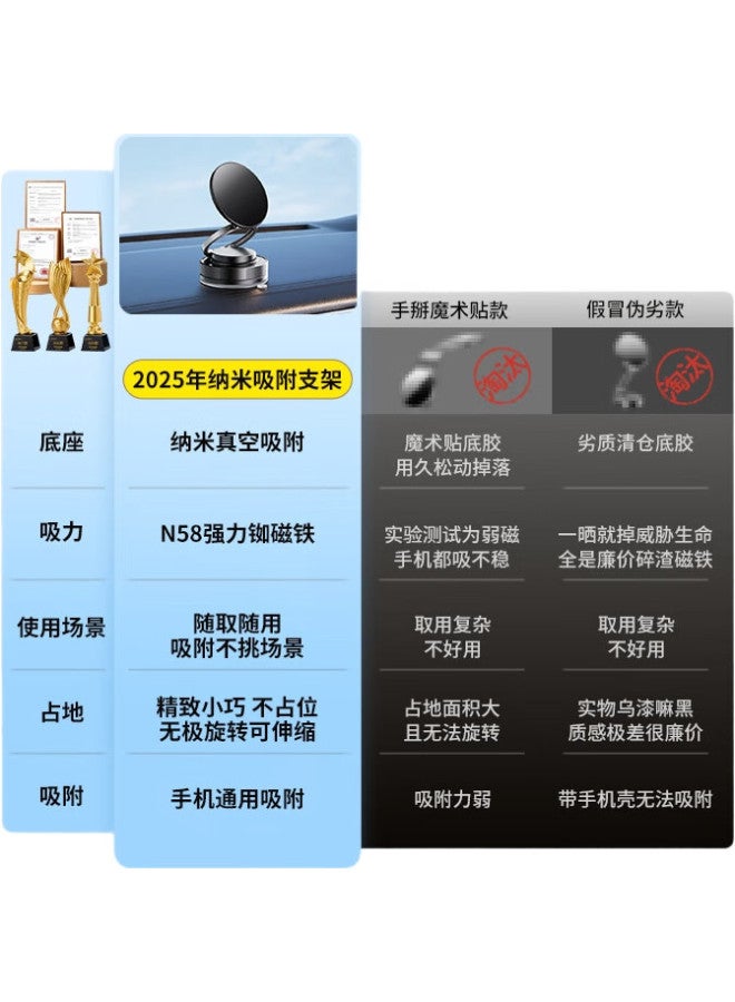 Samtogo Car Mount Phone Holder Magnetic Suction Mount With Magsafe Adsorption Sucker 360° Rotatable Metal Folding Support Car Center Console Special Navigation Fixed Support Bracket - Image 2