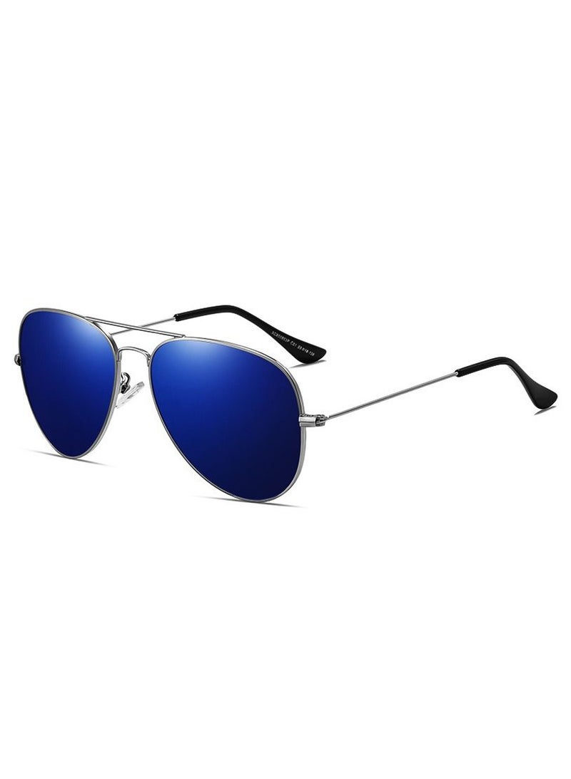 HDCRAFTER Men's Full Rim Polarized UV400 Aviator Frame Sunglasses - Blue - Image 2