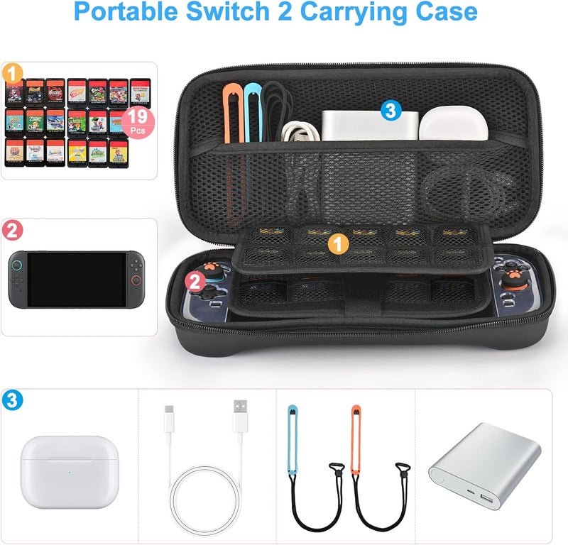 يونيك حقيبة Switch 2 المتوافقة مع NS Switch 2 (2025)، سوداء، حقيبة Switch 2 - Image 2