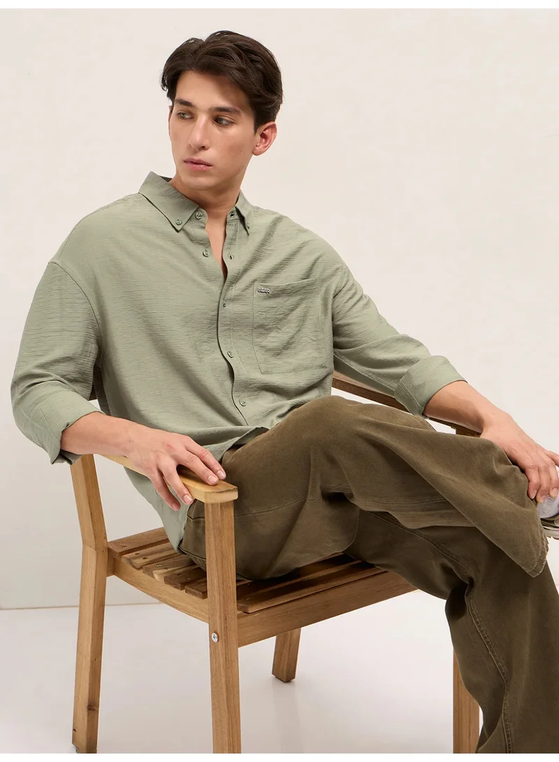THE BEAR HOUSE  Men’s Long Sleeve Shirt – Classic, Comfortable and Stylish Essential for Work, Travel or Casual Outings for Men | Best Price UAE