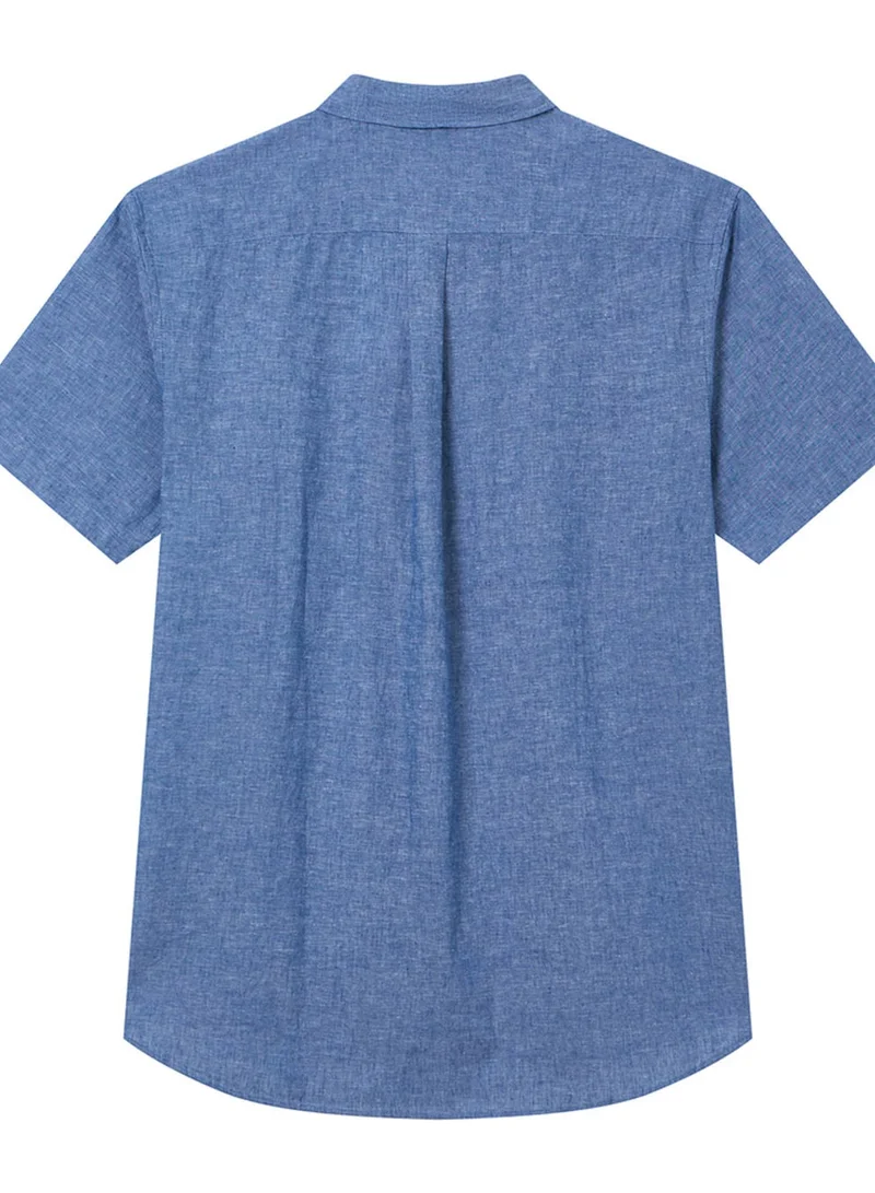 GIORDANO  Men's Slim Linen Cotton Short-Sleeve Shirt for Men | Best Price UAE