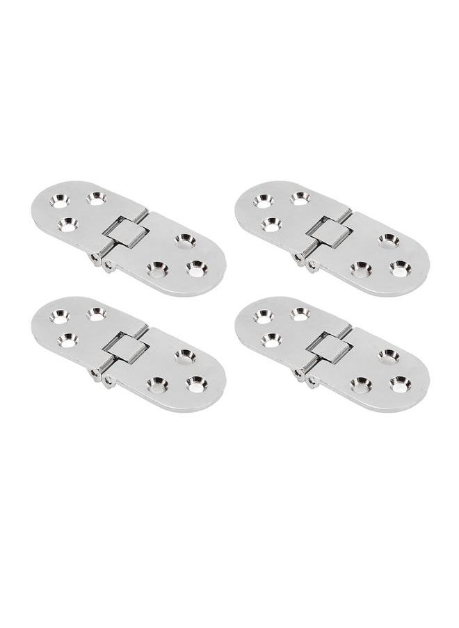 Thoraya 4 Sets 180 Degree Flap Hinge 0.09in Thickness Metal Folding Flip Top Hinge for Folding Table Sewing Machine Bright Chrome  - Image 5
