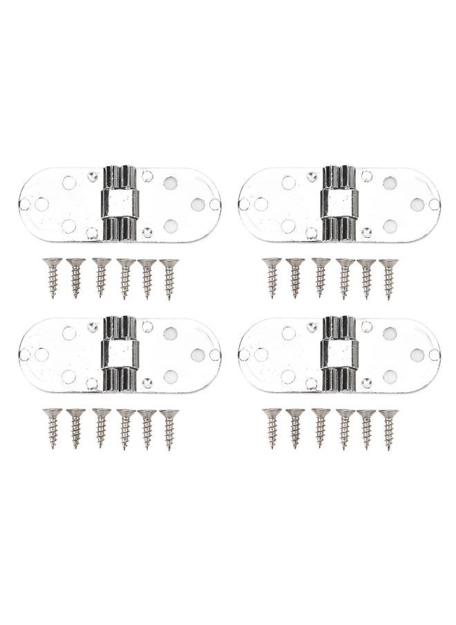 Thoraya 4 Sets 180 Degree Flap Hinge 0.09in Thickness Metal Folding Flip Top Hinge for Folding Table Sewing Machine Bright Chrome  - Image 1