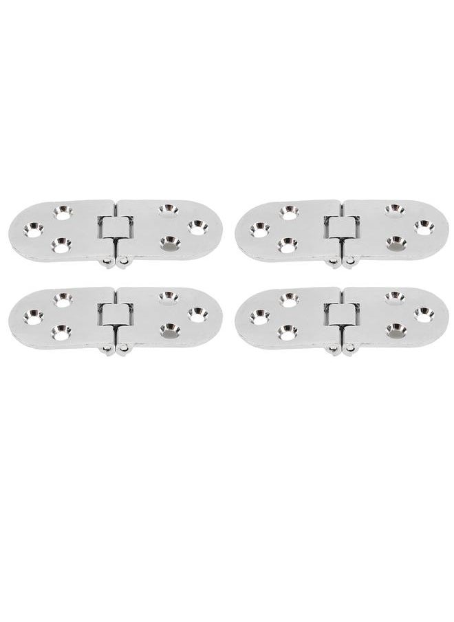 Thoraya 4 Sets 180 Degree Flap Hinge 0.09in Thickness Metal Folding Flip Top Hinge for Folding Table Sewing Machine Bright Chrome  - Image 4