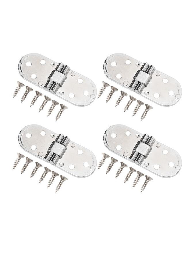 Thoraya 4 Sets 180 Degree Flap Hinge 0.09in Thickness Metal Folding Flip Top Hinge for Folding Table Sewing Machine Bright Chrome  - Image 3
