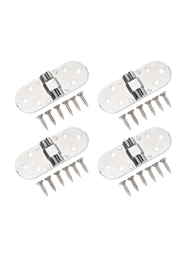 Thoraya 4 Sets 180 Degree Flap Hinge 0.09in Thickness Metal Folding Flip Top Hinge for Folding Table Sewing Machine Bright Chrome  - Image 2