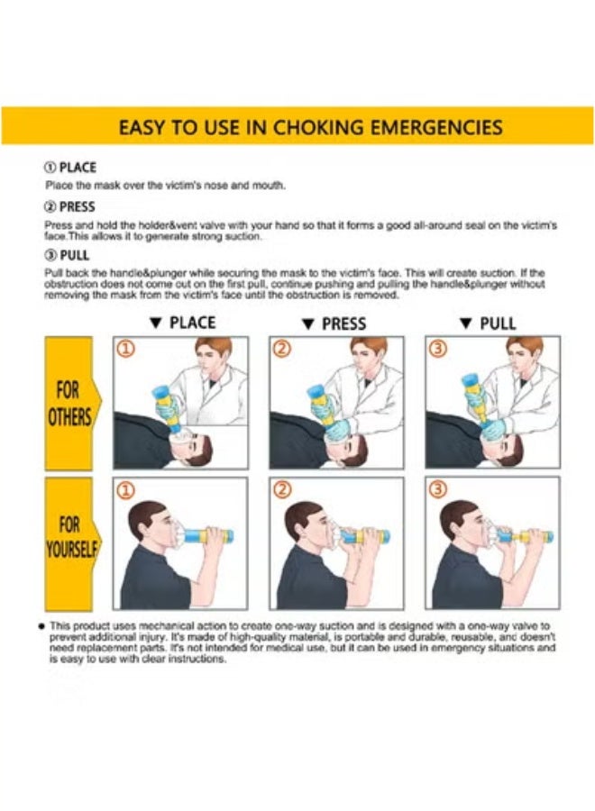 general Children's and Adult Suffocation Rescue Devices with 1 Large and 1 Small Mask Breathing Trainer Portable Emergency Suffocation Device Artificial Heart-Lung Device - Image 3