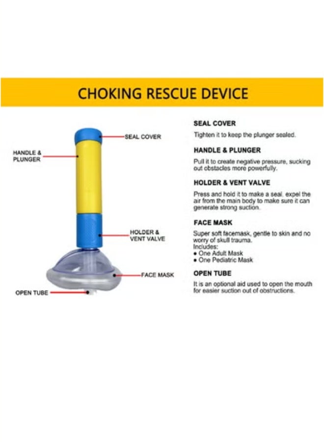 general Children's and Adult Suffocation Rescue Devices with 1 Large and 1 Small Mask Breathing Trainer Portable Emergency Suffocation Device Artificial Heart-Lung Device - Image 4