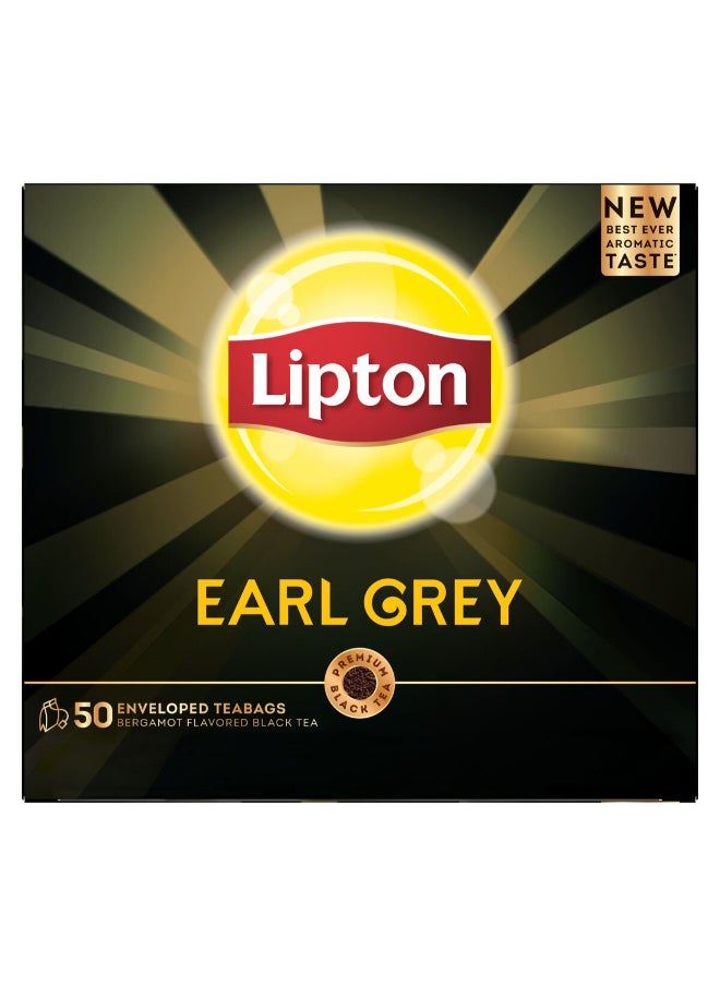 Lipton Earl Grey Envelope Tea 50 Teabags (100g)  - Image 1