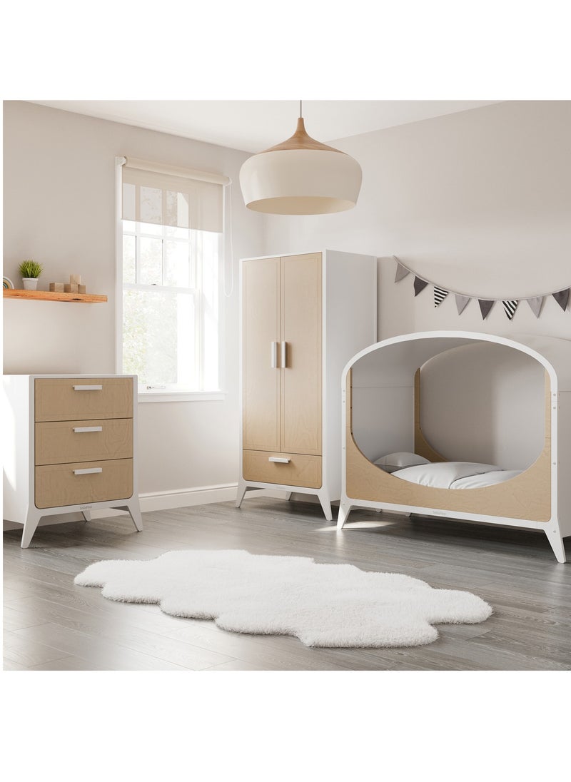 Snuz - Fino Cot Bed For Infant And Baby, Minimal And True Contemporary Style, Converts To Toddler Bed , 2 Matress Heights, Suitable From 0 To 18Months , Dimensions W153 X L74 X H88.5Cm - Natural - Image 1