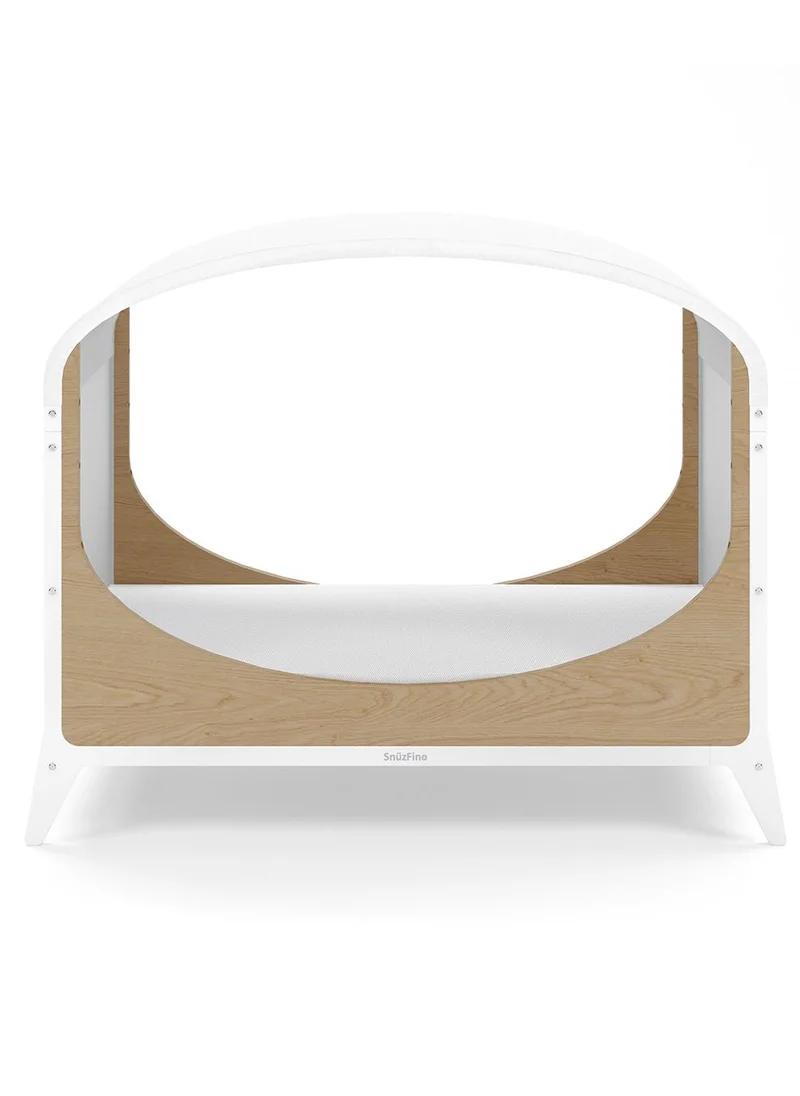 Snuz Fino Cot Bed For Infant And Baby, Minimal And True Contemporary Style, Converts To Toddler Bed , 2 Matress Heights, Suitable From 0 To 18Months , Dimensions W153 X L74 X H88.5Cm - Natural