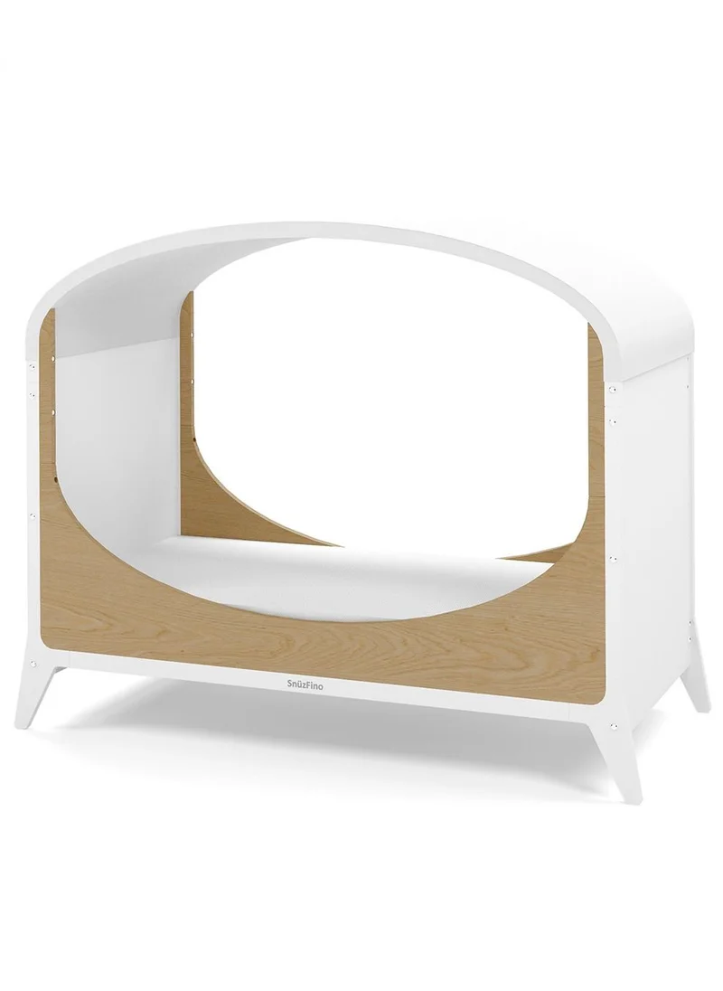 Snuz Fino Cot Bed For Infant And Baby, Minimal And True Contemporary Style, Converts To Toddler Bed , 2 Matress Heights, Suitable From 0 To 18Months , Dimensions W153 X L74 X H88.5Cm - Natural