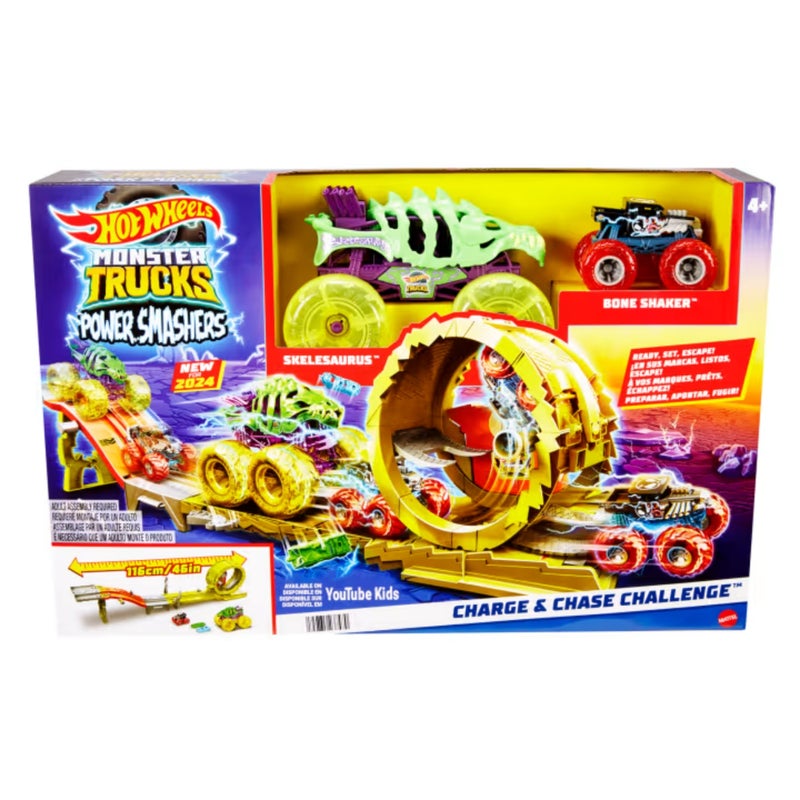 Hot Wheels مجموعة مسار تحدي شحن ومطاردة شاحنات هوت ويلز الوحشية باور سماسيرز - Image 2