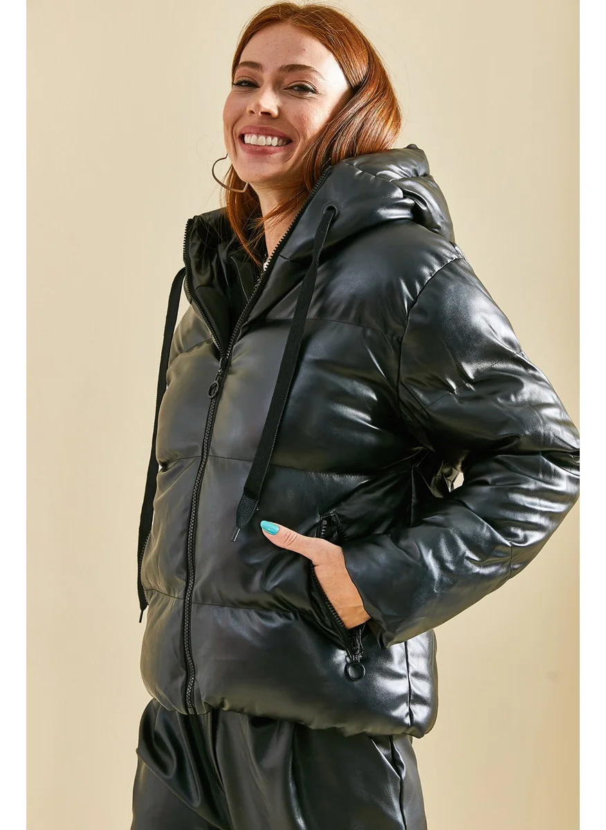 Lithe Hooded Leather Jacket