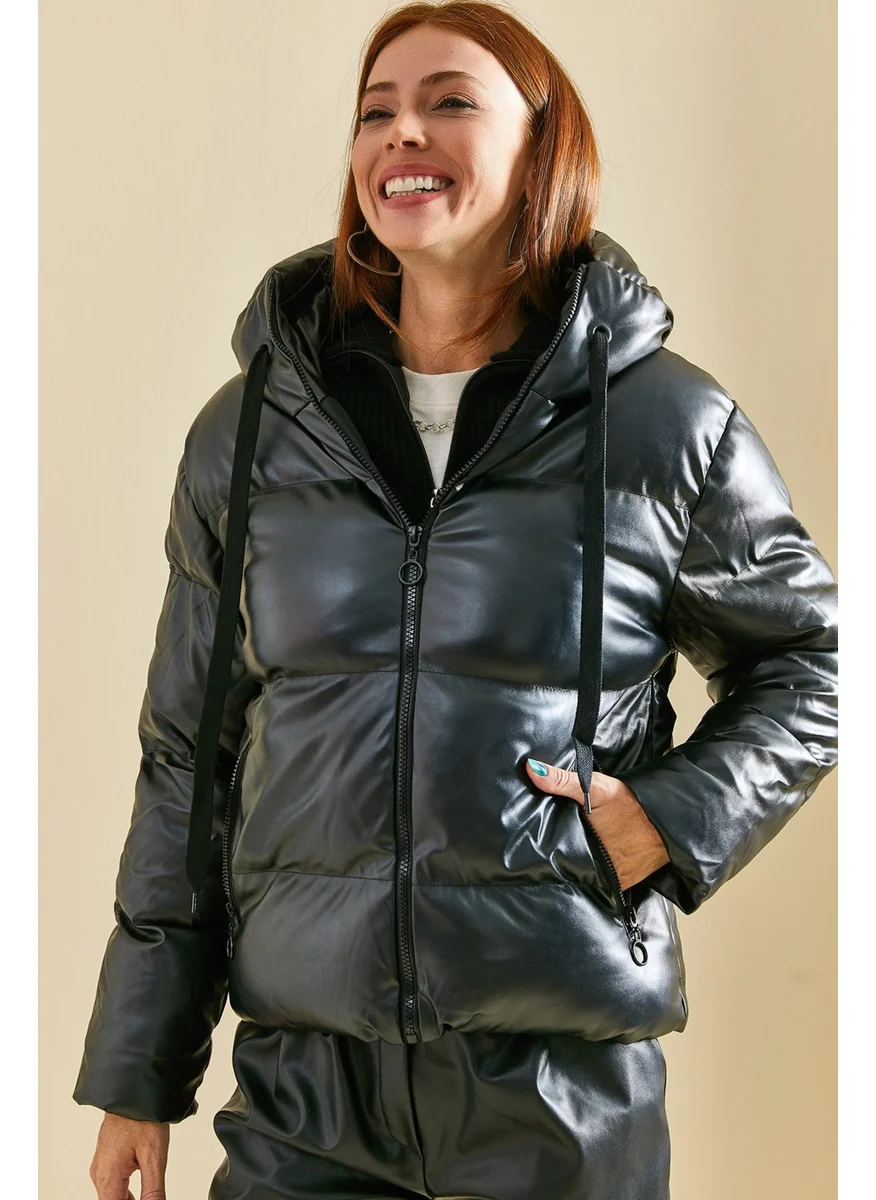 Lithe Hooded Leather Jacket