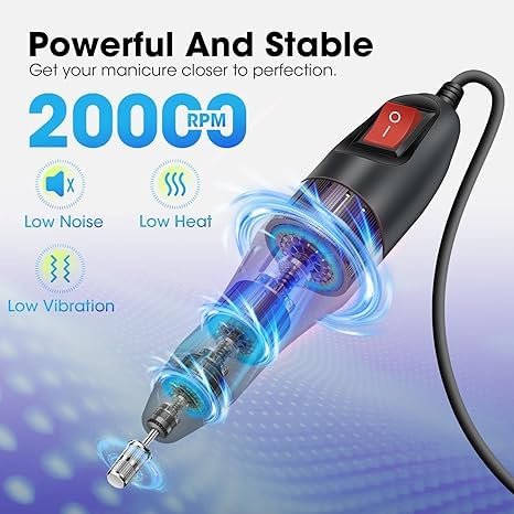 Qtavia Professional Electric Nail Drill Machine Nail File Pink Nail Drill Kit Nail Drill Bits for Acrylic Nail Drill Gel Nail Manicure Pedicure - Image 4