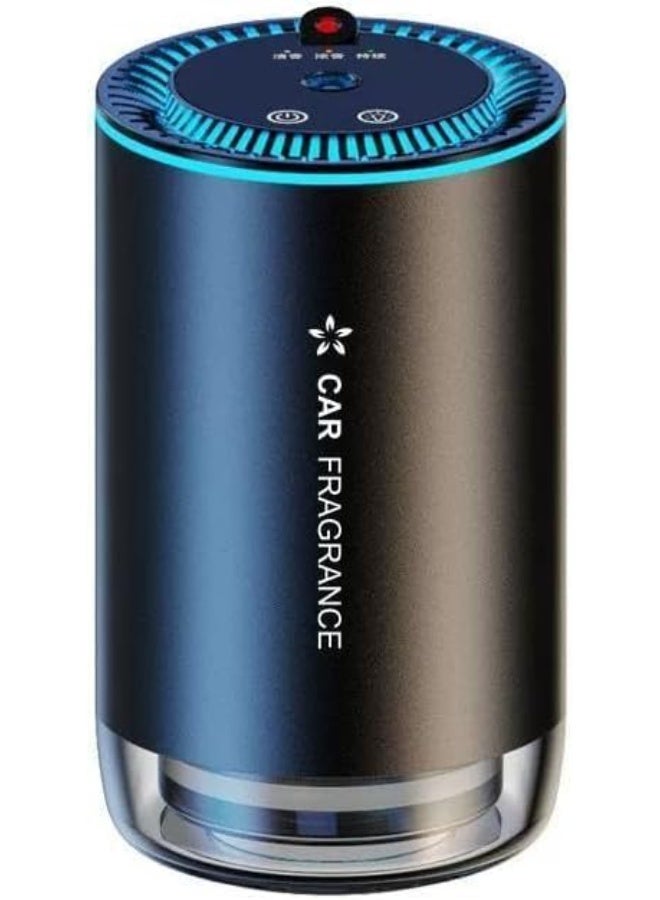 A stylish car fragrance diffuser with an air purifier, laser decorative lighting, and fragrance liquid inside. - Image 1