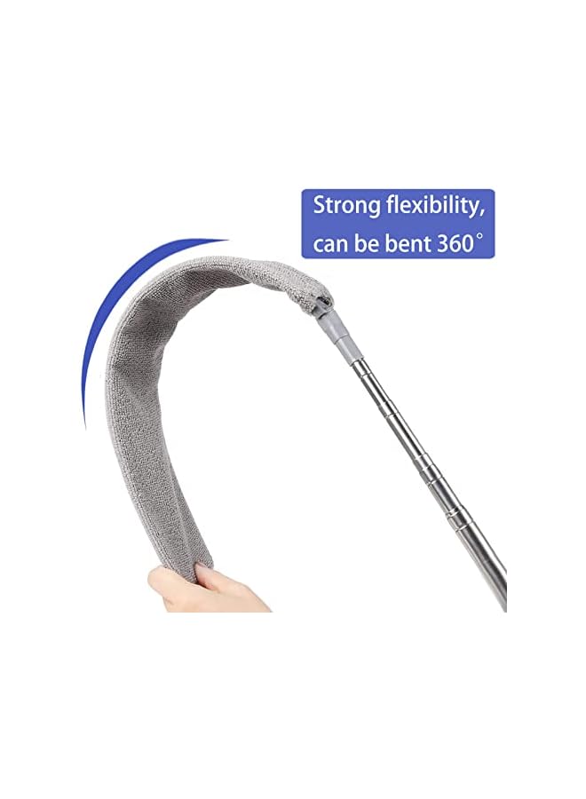 erorex Retractable Gap Dust Cleaner Brush with Long Handle (30 to 100 inches), Cleaning Tools with 3 Microfiber Dusting Cloths, Extendable Duster for Cleaning Under Refrigerator Sofa Couch Bed Furniture - Image 3