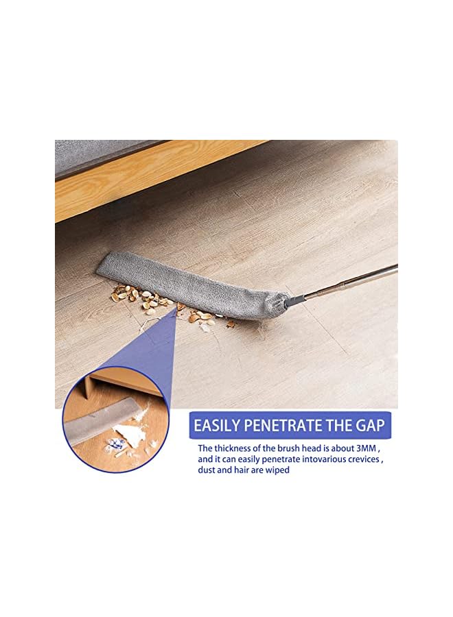 erorex Retractable Gap Dust Cleaner Brush with Long Handle (30 to 100 inches), Cleaning Tools with 3 Microfiber Dusting Cloths, Extendable Duster for Cleaning Under Refrigerator Sofa Couch Bed Furniture - Image 2