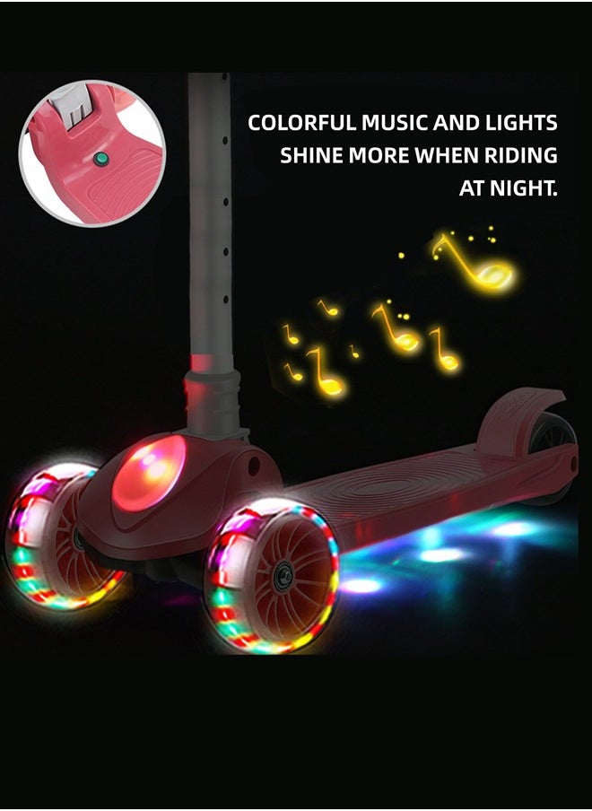 Kick Scooters for Kids, Scooter for Child Toddler Kick Scooter with Foldable, 4 Adjustable Height, Light Up Wheels for Ages 2-12Kids Balance Exercise(Pink) - pzsku/Z456AC3761700B4546FC4Z/45/1741079466/95cca772-34c8-4376-b29a-5fc95f082662