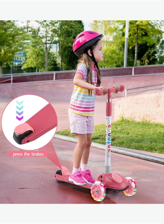 Kick Scooters for Kids, Scooter for Child Toddler Kick Scooter with Foldable, 4 Adjustable Height, Light Up Wheels for Ages 2-12Kids Balance Exercise(Pink) - pzsku/Z456AC3761700B4546FC4Z/45/1741079537/80cfe7f5-beae-472b-b215-14b2579f70d6