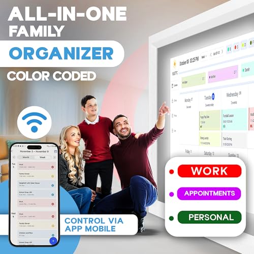 DAILY HELP 15.6 Inch Digital Calendar with Wall Mount Option, HD Touchscreen Planner, Wi-Fi sync, Color Coded Scheduling, Meal Planning, Chore Chart for Family and Home Organization - Image 5