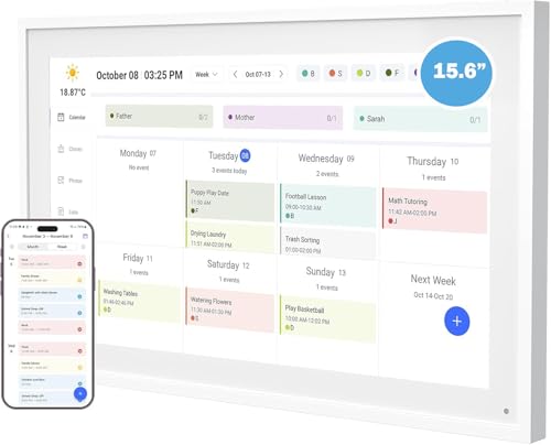 DAILY HELP 15.6 Inch Digital Calendar with Wall Mount Option, HD Touchscreen Planner, Wi-Fi sync, Color Coded Scheduling, Meal Planning, Chore Chart for Family and Home Organization - Image 3