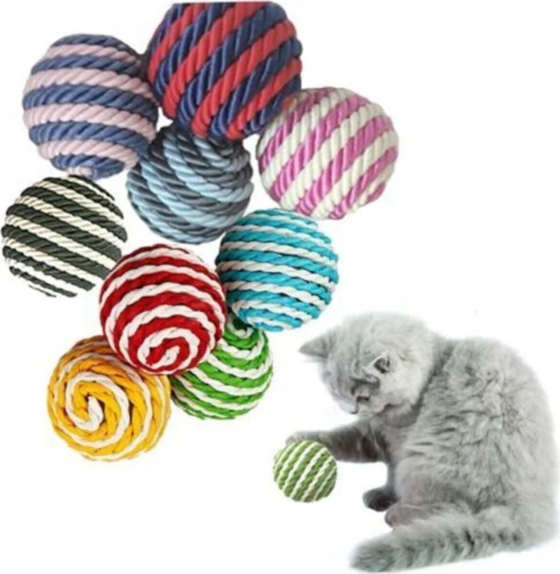 Tineke Rope Wrap Colored Cat Play Ball 5 cm (1 Piece) Cat Toy