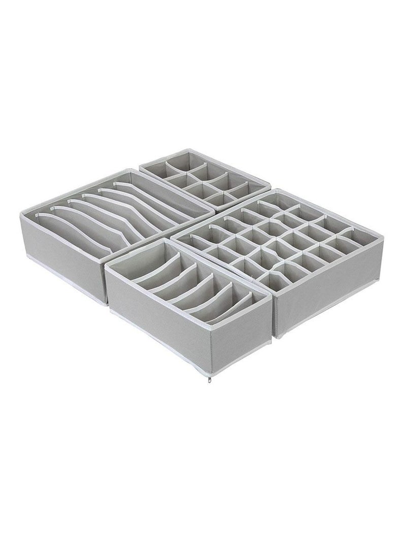 BP 4 Pack Washable Drawer Organizer For Socks, Underwear, Bras, Foldable Desk Closet  - Image 1