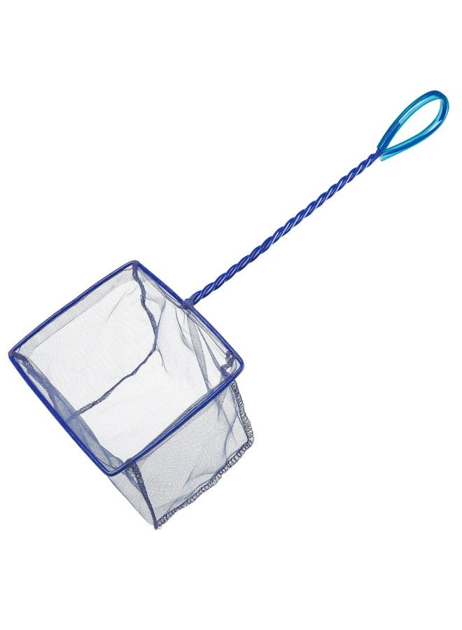 باوفلي شبكة صيد الأسماك Pawfly لأحواض السمك، شبكة لأحواض السمك، شبكة لأحواض السمك بمقبض معدني مضفر وشبكة نايلون، شبكة صغيرة لصيد الأسماك الصغيرة في البرك، المياه العذبة والمالحة، 5 بوصات × 3.5 بوصات - Image 1